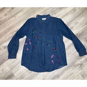 Bobbie Brooks vintage embroidered‎ floral long sleeve medium